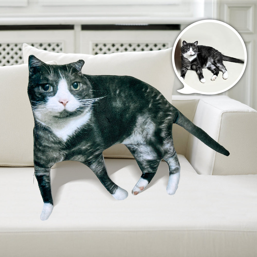 Almohada estrafalaria con diseño de gato o perro, personalizada, con foto, regalo conmemorativo para amantes de las mascotas.