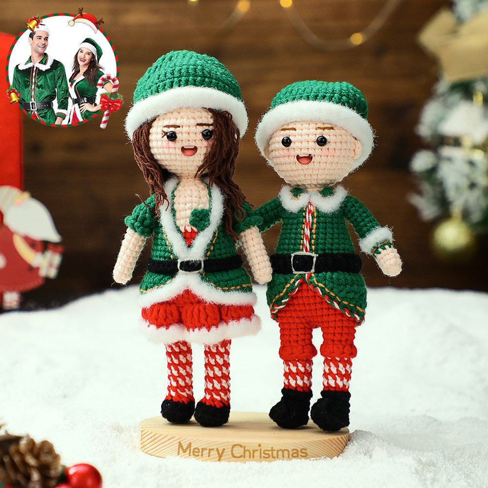 Muñecas de crochet personalizadas de cuerpo completo, regalos de Navidad personalizados, mini muñecas hechas a mano con aspecto similar.