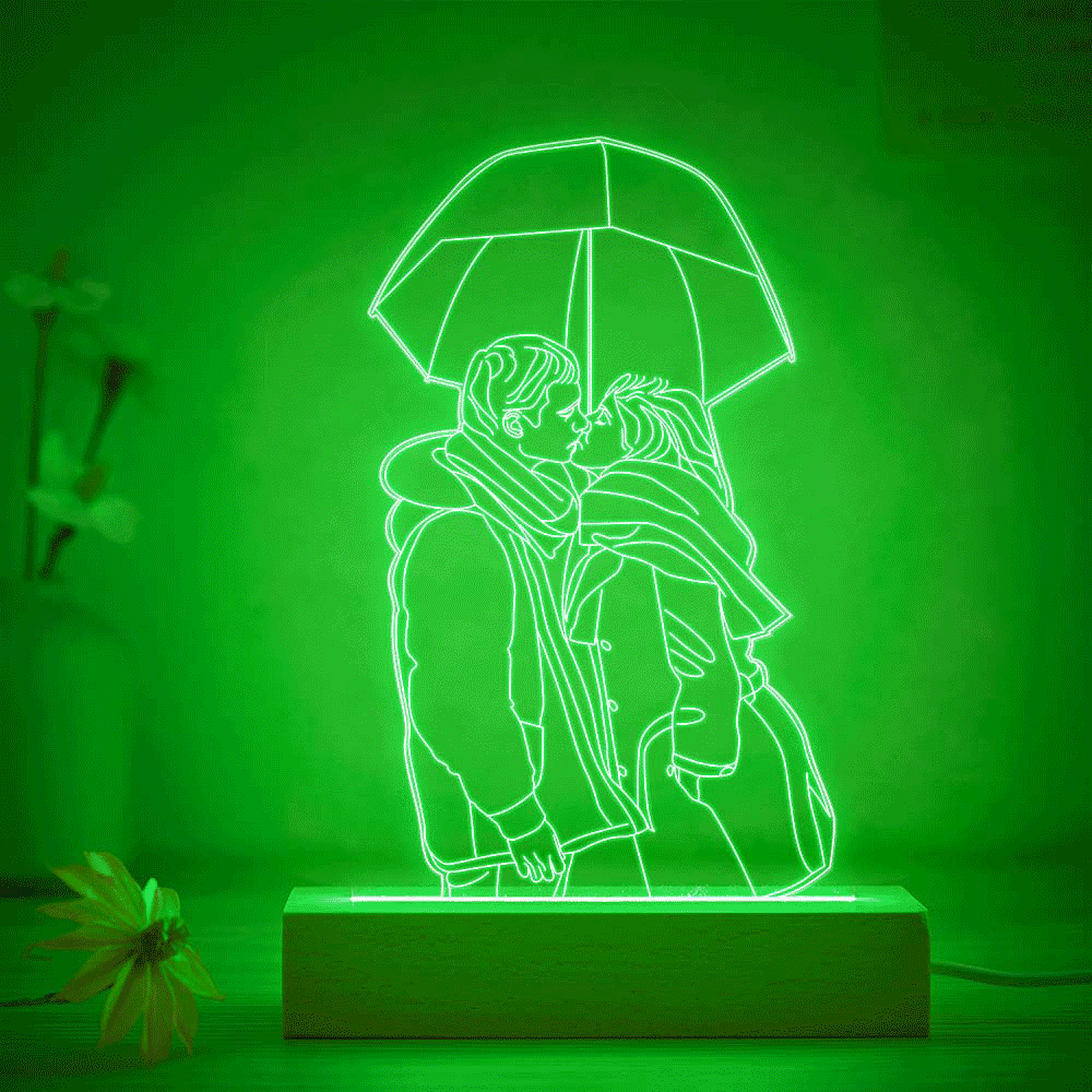 Lámpara de foto 3D personalizada con luz nocturna acrílica que cambia de 7 colores