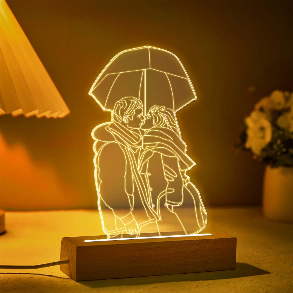Lámpara de foto 3D personalizada con luz nocturna acrílica que cambia de 7 colores
