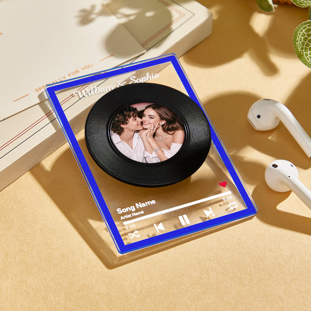 Placa de vinilo personalizada con NFC, giratoria, con música, regalo para un ser querido.