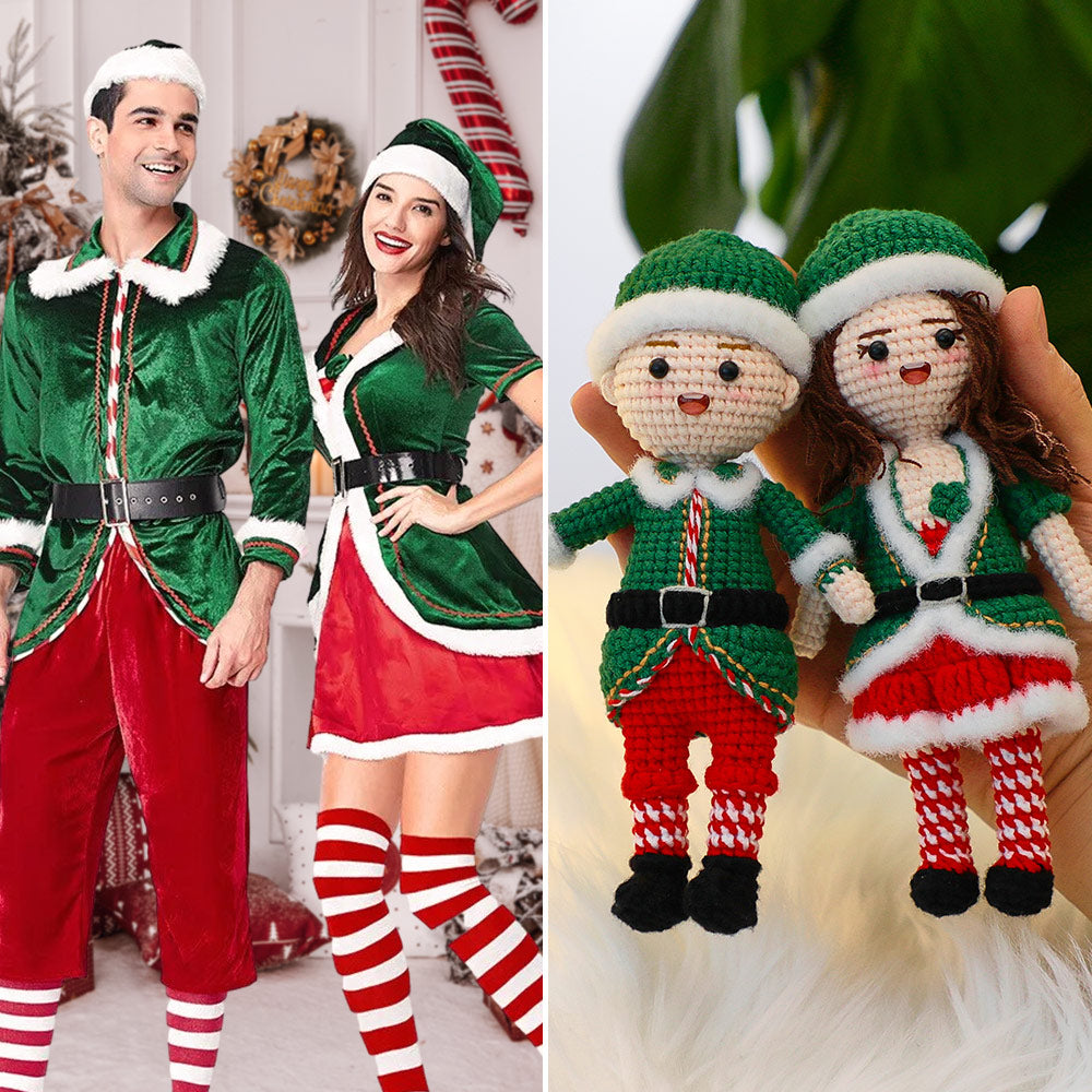 Muñecas de crochet personalizadas de cuerpo completo, regalos de Navidad personalizados, mini muñecas hechas a mano con aspecto similar.