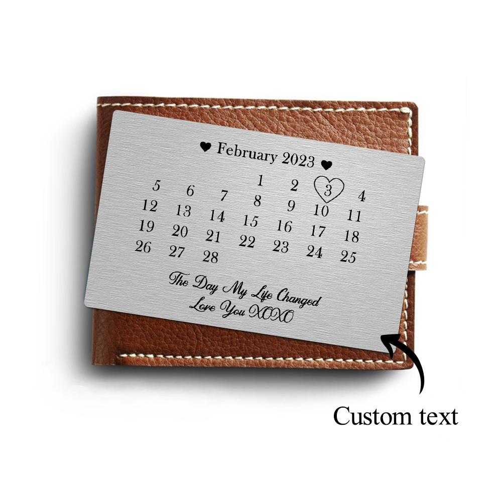 Regalos para el Día del Padre, Tarjeta Billetera Personalizada, Día Mi Vida Cambió, Tarjeta Billetera Metálica, Calendario, Regalo de Recuerdo