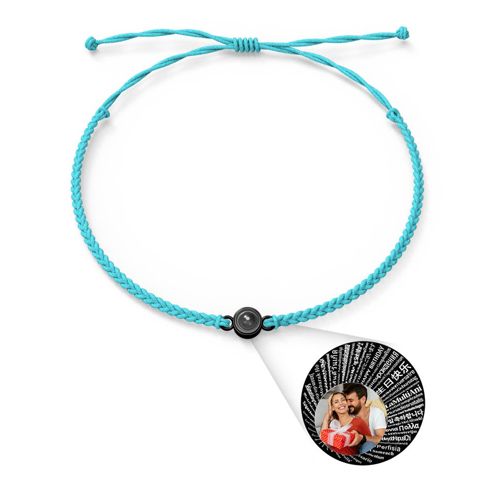 Pulsera con dije de proyección de fotos personalizada, varios colores, estilos, te amo en 100 idiomas, joyería fotográfica minimalista, regalo de cumpleaños