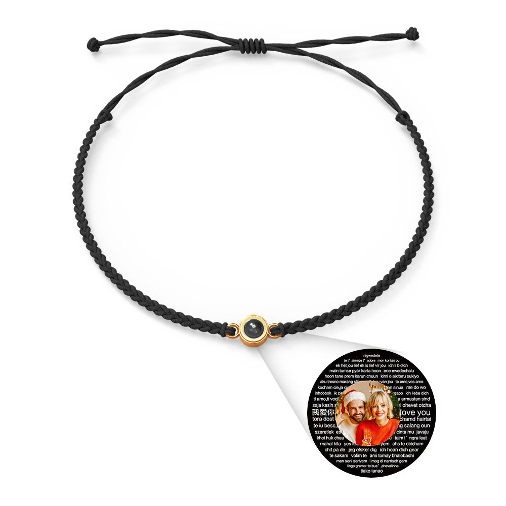 Pulsera con dije de proyección de fotos personalizada, varios colores, estilos, te amo en 100 idiomas, joyería fotográfica minimalista, regalo de cumpleaños