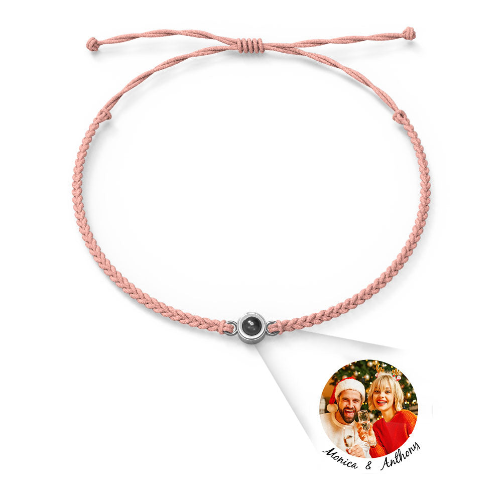 Pulsera con dije de proyección de fotos personalizada, varios colores, estilos, te amo en 100 idiomas, joyería fotográfica minimalista, regalo de cumpleaños