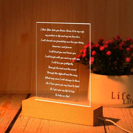 Primer aniversario como regalo de San Valentín para enamorados - Ideas de regalos de aniversario - Regalo romántico para esposa - Luz de noche con letra personalizada escrita a mano