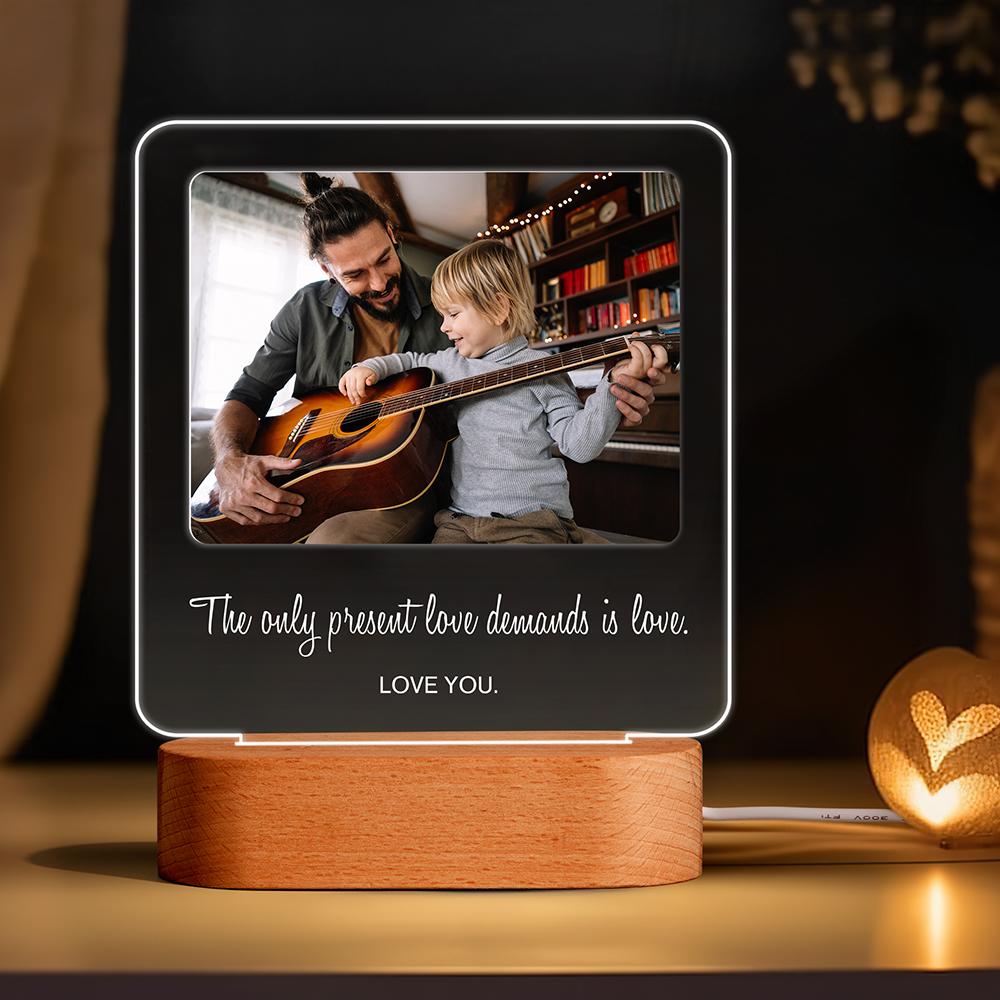 Regalos para el Día del Padre: Collage de luz nocturna con foto personalizada, luz LED, regalo para él