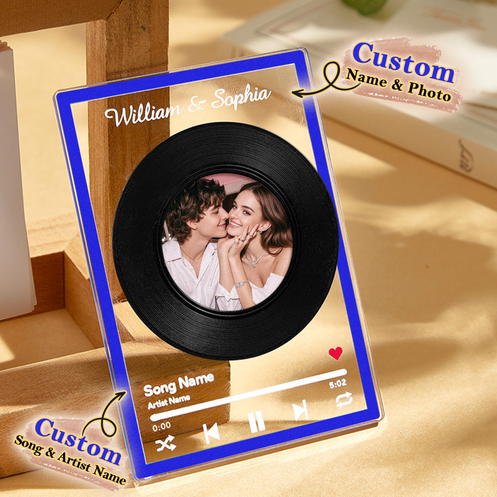 Placa de vinilo personalizada con NFC, giratoria, con música, regalo para un ser querido.